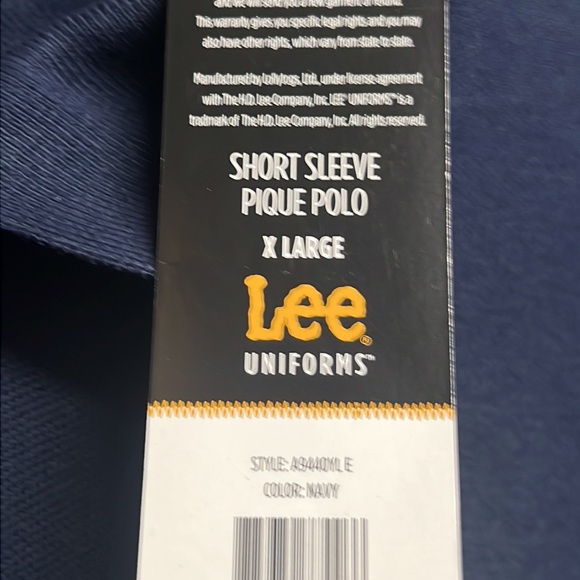 🔥3/$15🔥 NWT - Lee Uniforms Young Men Short Sleeve Basic Polo, Navy - Size XL - Picture 7 of 8